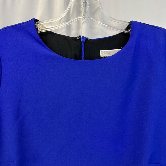 Chelsea 28 Womens Long Sleeve Round Neck Cobalt Shift Dress Above Knee XS Zip - Picture 3 of 9